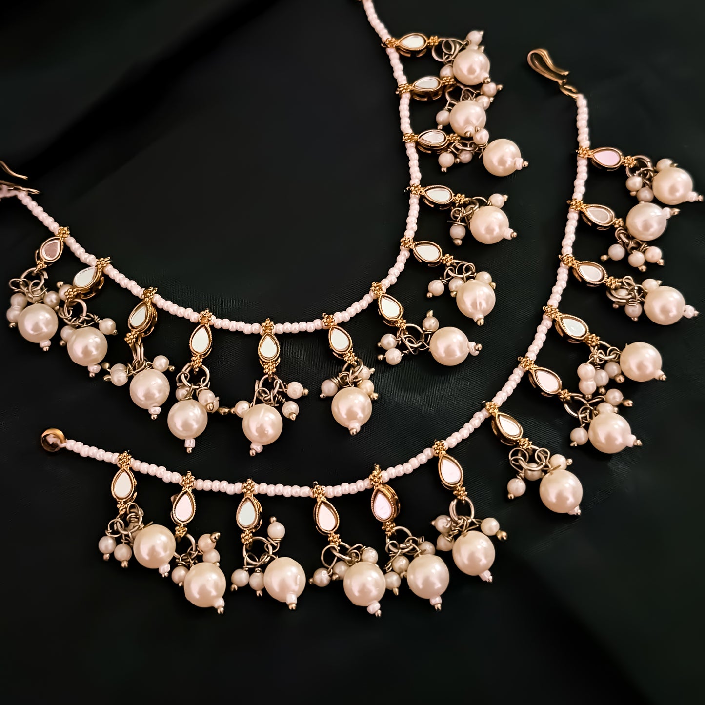 Hemika Mirror Detachable Earchains - Golden