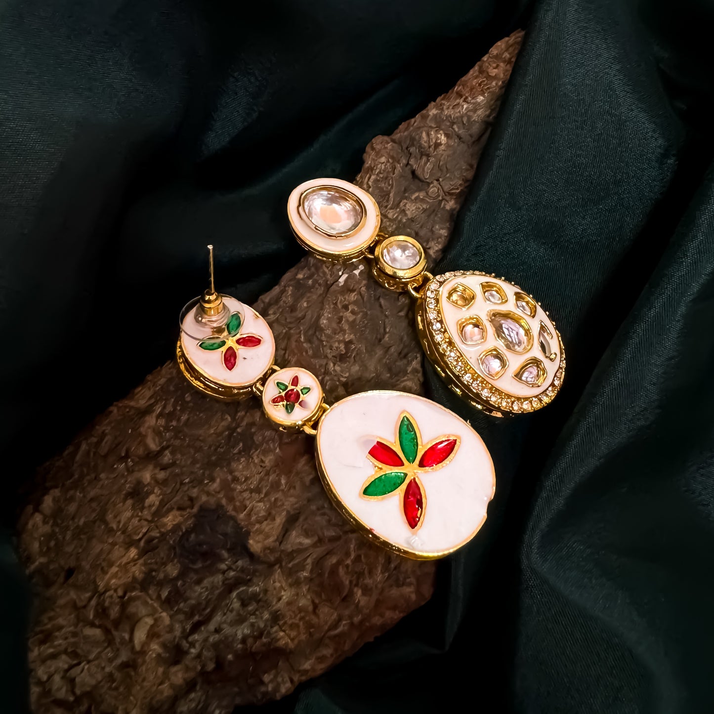 Kismat Kundan Earrings - Golden