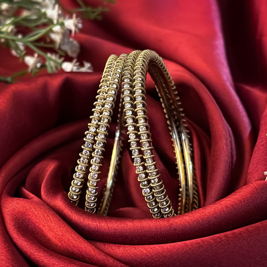 Lavanya Premium AD Bangles Golden (Set of 4)
