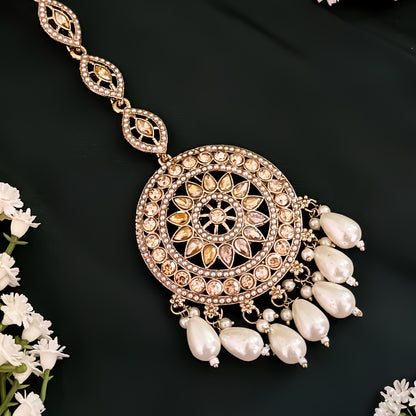 Charvi Jadau Teeka - Golden