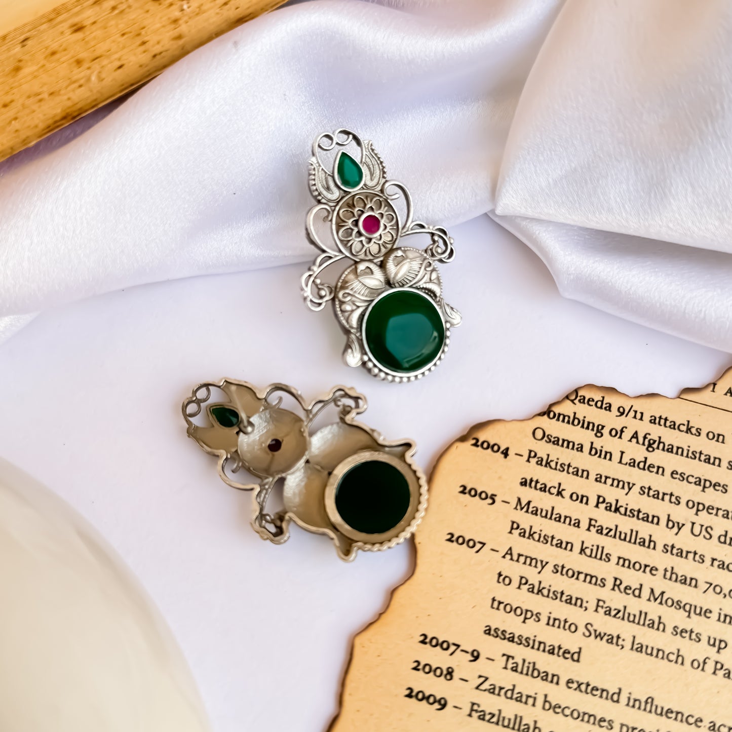 Hania Monalisa SLA Brass Earrings - Green