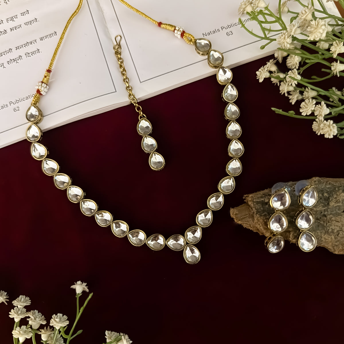 Golden Sejal Uncut Kundan Necklace Set