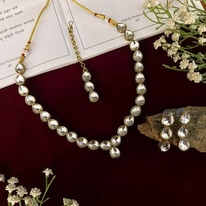 Golden Sejal Uncut Kundan Necklace Set
