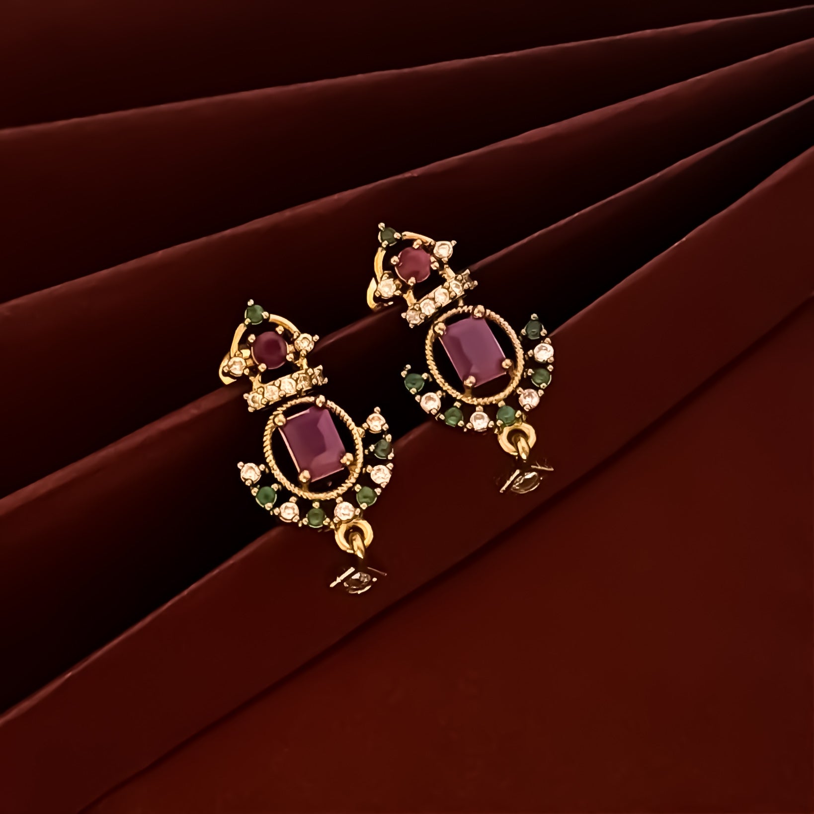 Varuna American Diamond Multicolor Earrings