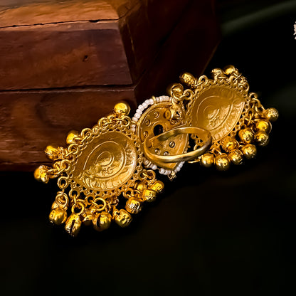 Kainaar Kashmiri Ghunghroo Adjustable Ring - Golden