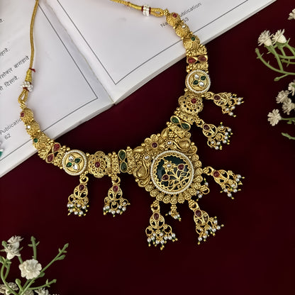 Kesarwani Rajwadi Necklace Set