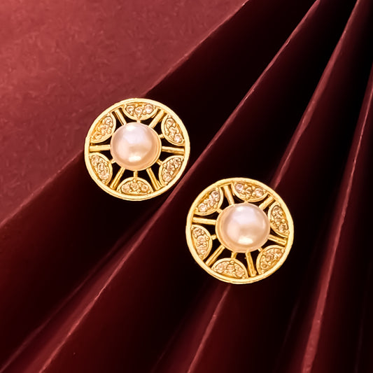 Faith American Diamond Golden Stud Earrings