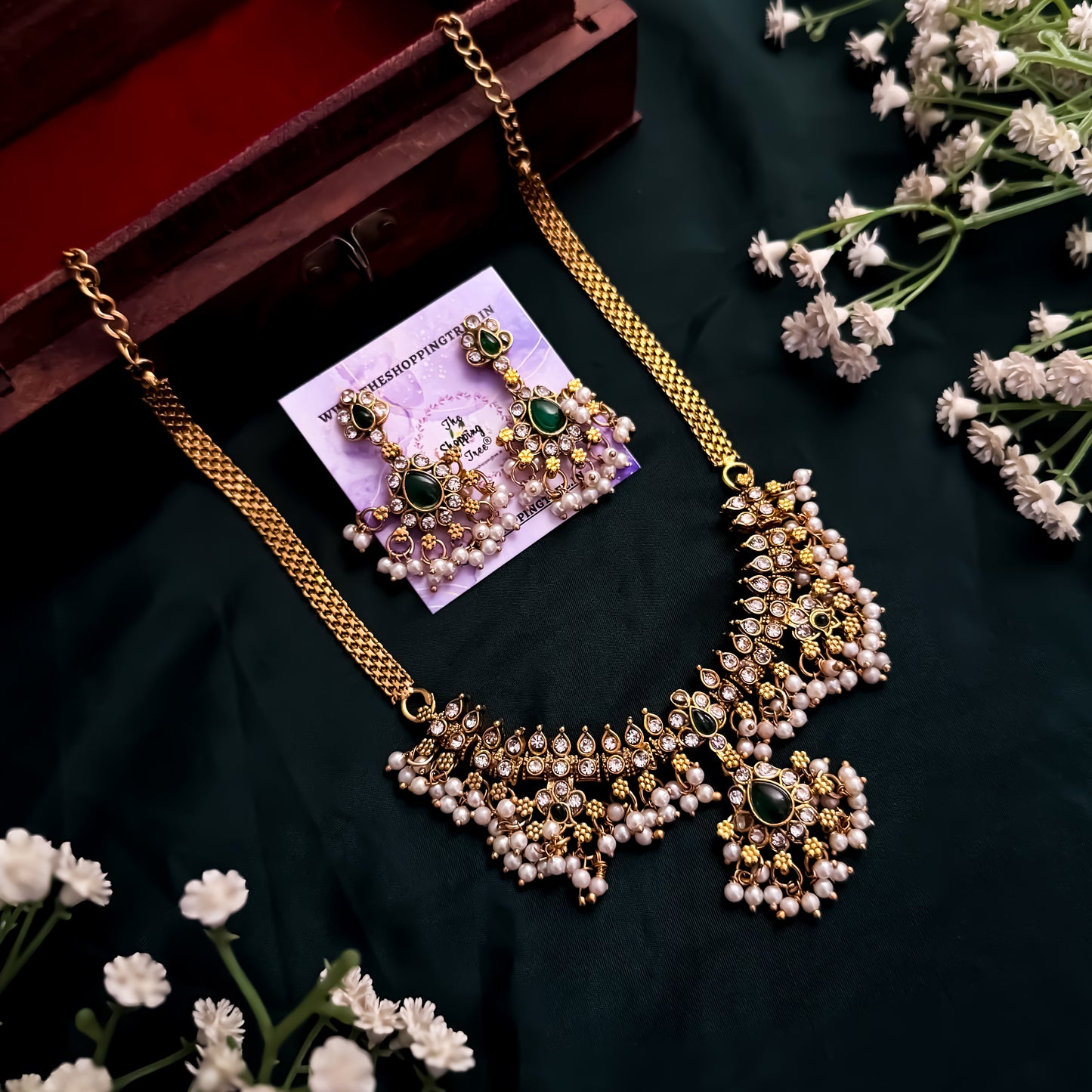 Mini Guttapushali Necklace Set With Earrings