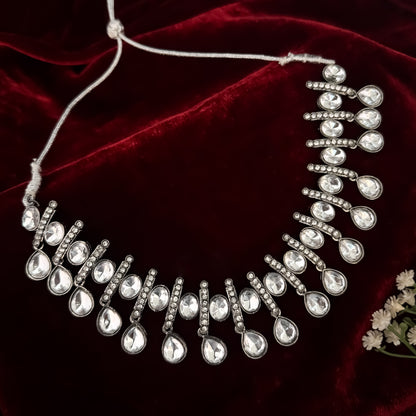 Apoorva Zircon Indo Western Kundan Necklace Set