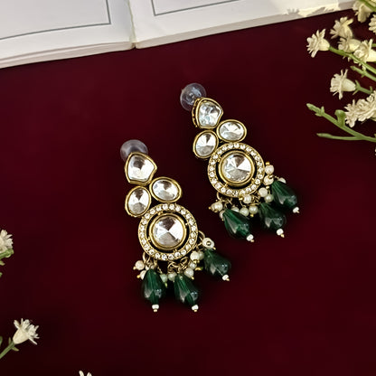 Emerald Green Sarahna Uncut Kundan Necklace Set