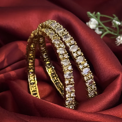 Ayra Premium AD Bangles Golden (Set of 2)