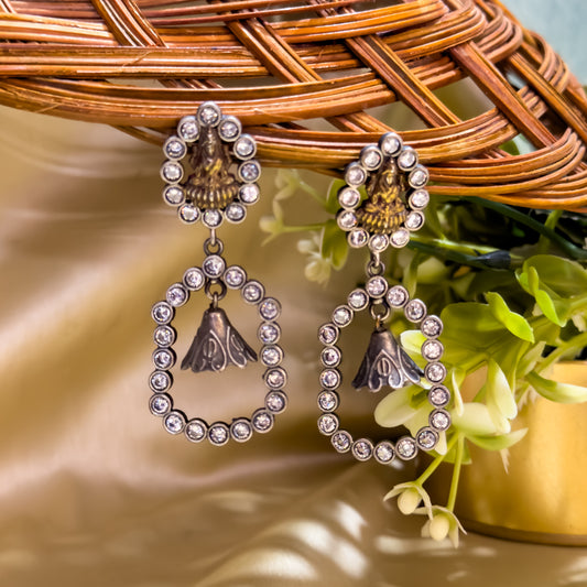 Lakshmi Zircon Dual Tone SLA Brass Earrings