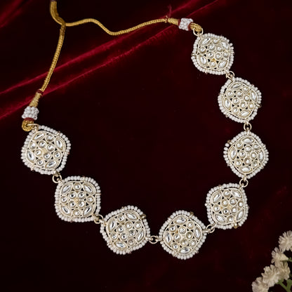Ananya Dabi Kundan Choker Necklace Set - Golden