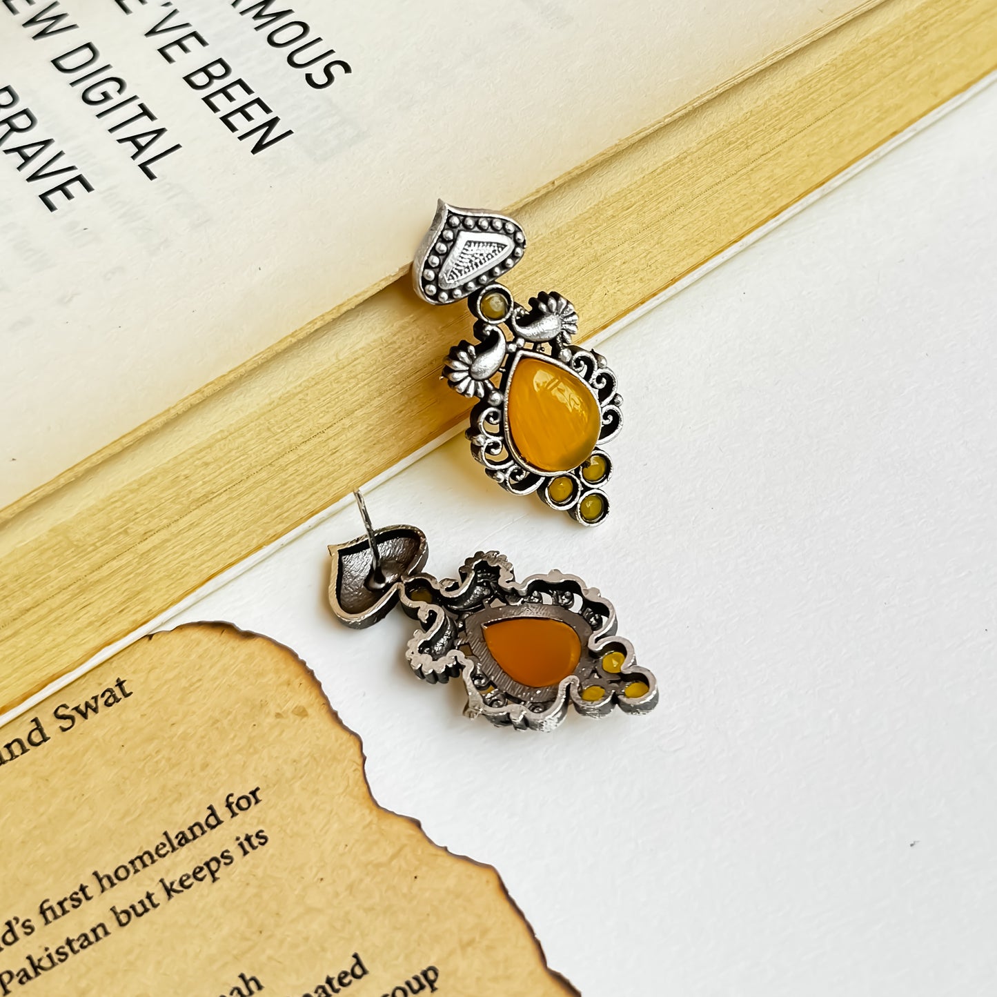 Gazal SLA Brass Earrings - Pastel Yellow