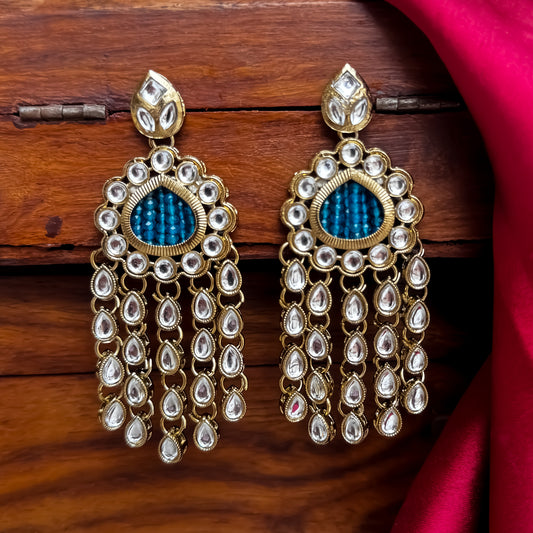 Darshana Chandbali Earrings-Firozi