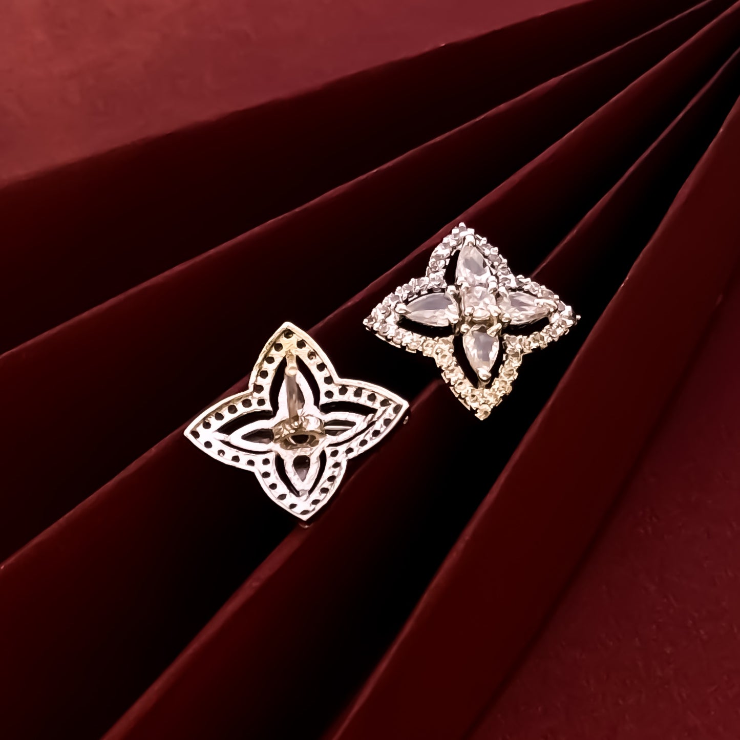 Eva American Diamond Silver Stud Earrings