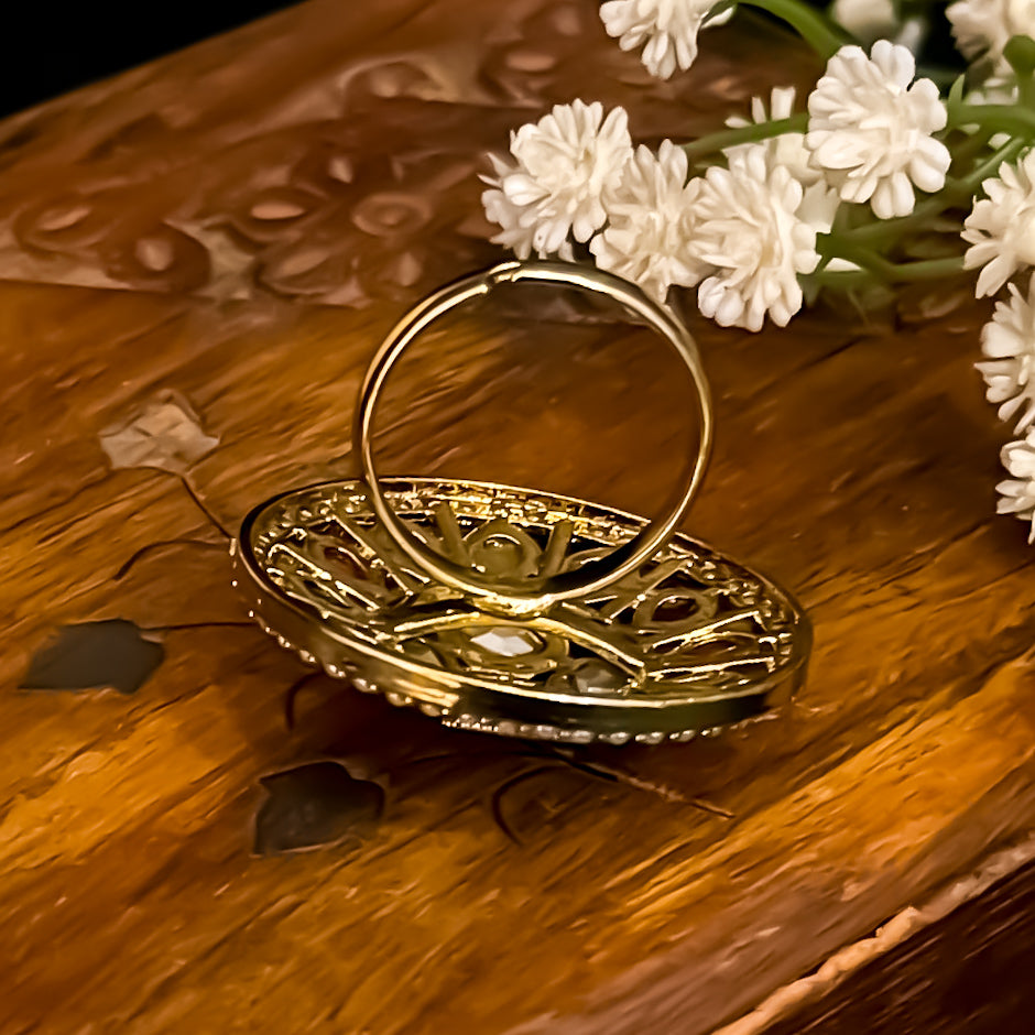 Daniya Jadau Adjustable Ring - Multi