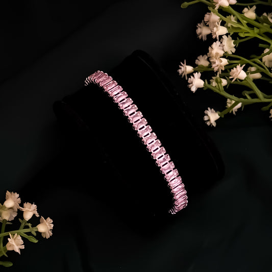 Sarah Cubin Zirconia Tennis  Bracelet - Soft Pink