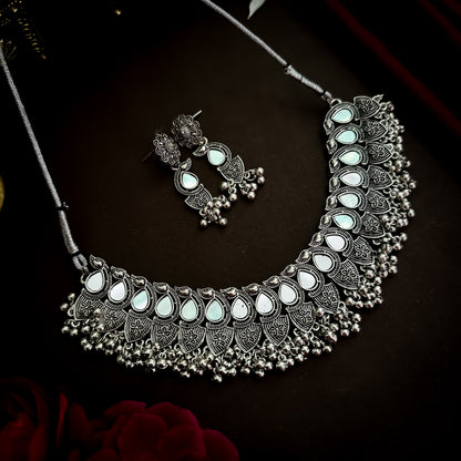 Lata Mirror Ghunghroo Necklace Set