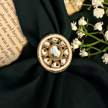 Trisha Dabi kundan Adjustable Ring
