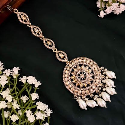 Charvi Jadau Teeka - Golden