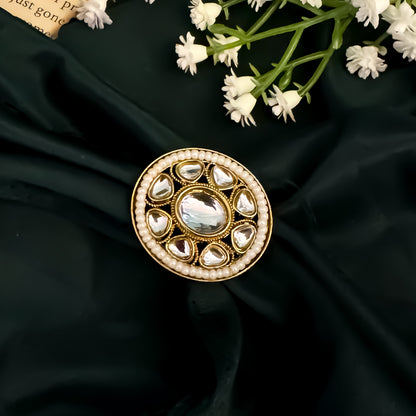 Trisha Dabi kundan Adjustable Ring