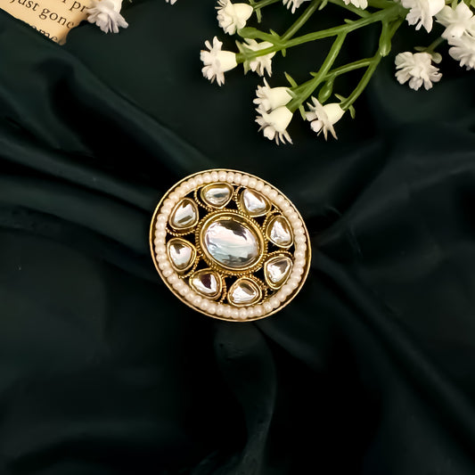 Trisha Dabi kundan Adjustable Ring
