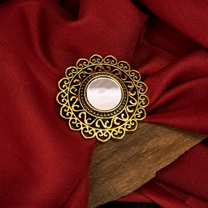 Daniyal Cocktail Adjustable Ring - Golden