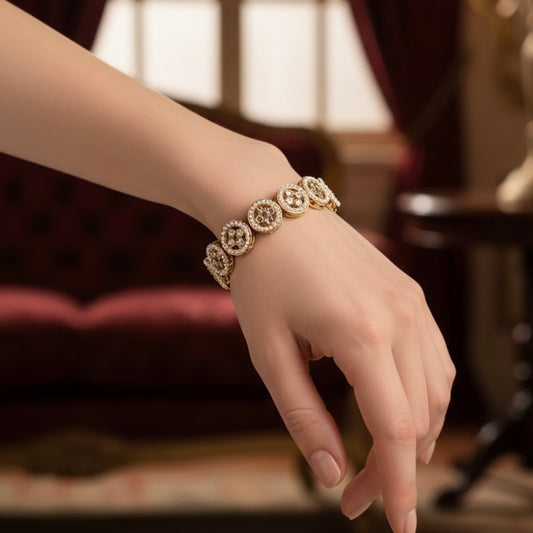 Pia Jadau Openable Bracelet/Kada - Golden