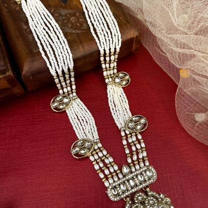 Golden Saisha Royal Kundan Rani Haar Long Necklace Set