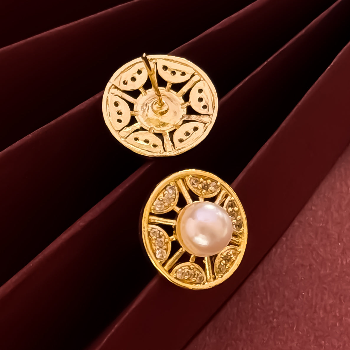 Faith American Diamond Golden Stud Earrings