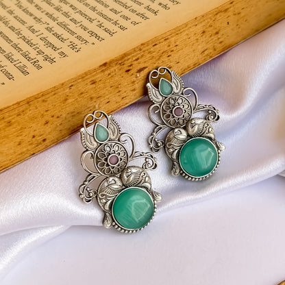 Hania Monalisa SLA Brass Earrings - Firoza