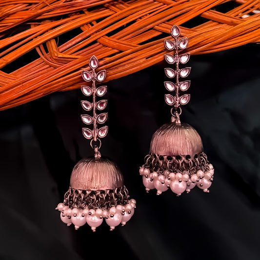 Masooma Black Metal Jhumka Earrings