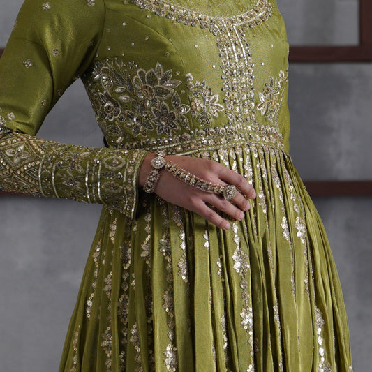 Meeran Premium Reverse AD Haathphool - Golden