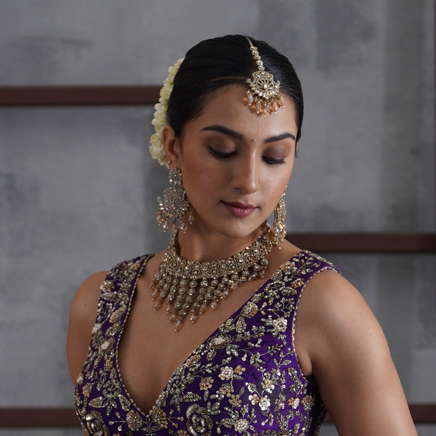 Kainaat Jadau Reverse AD Necklace Set