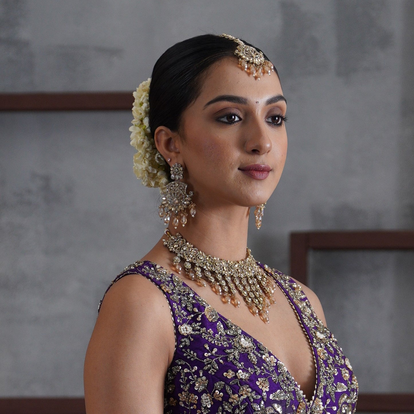 Kainaat Jadau Reverse AD Necklace Set