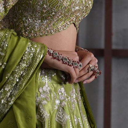 Nikhat Premium Reverse AD Haathphool - Maroon & Golden