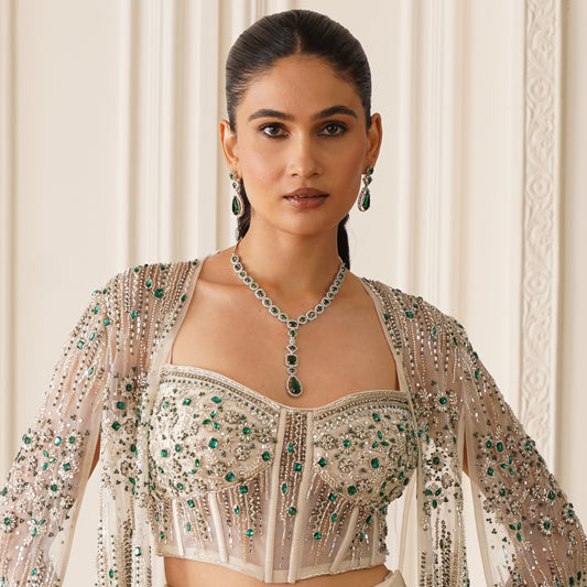 Sophie AD Necklace Set - Emerald Green
