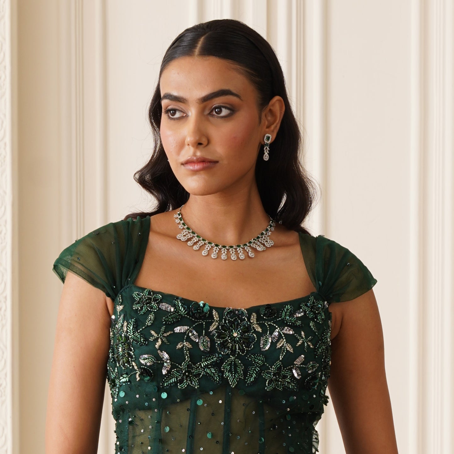 Harriet AD Necklace Set - Emerald Green