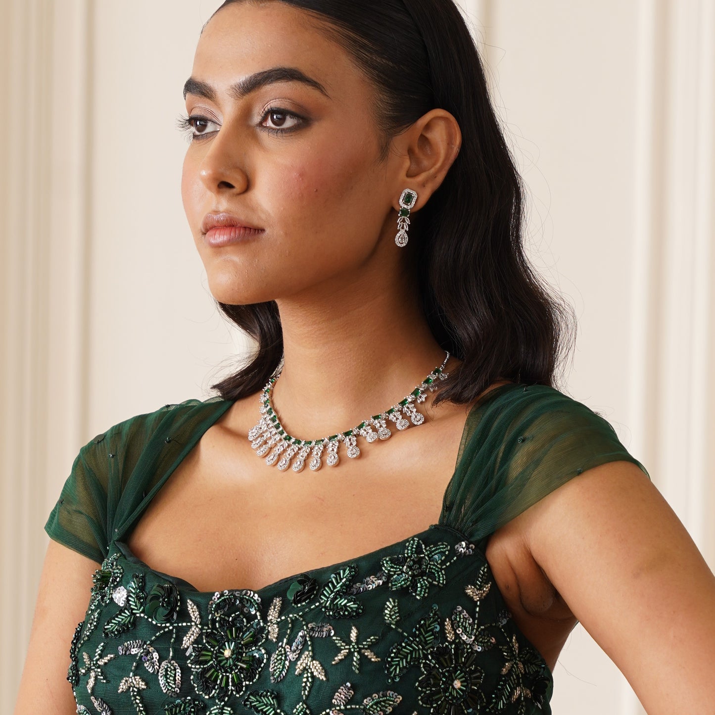 Harriet AD Necklace Set - Emerald Green