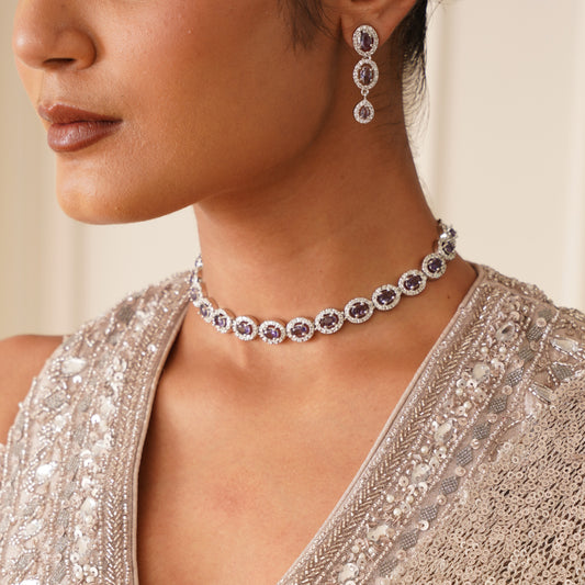 Henrey AD Necklace Set- Purple