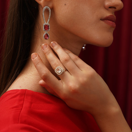 Adina American Diamond Adjustable Ring