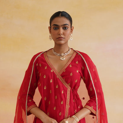 Daraksha Meenakari Hasli Necklace Set - Maroon