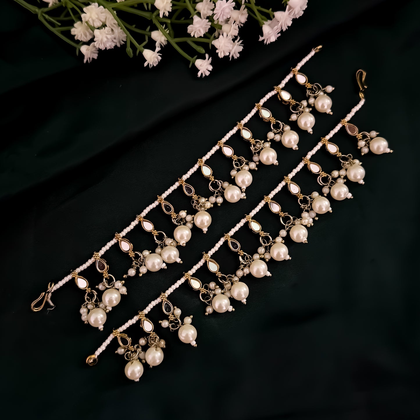 Hemika Mirror Detachable Earchains - Golden