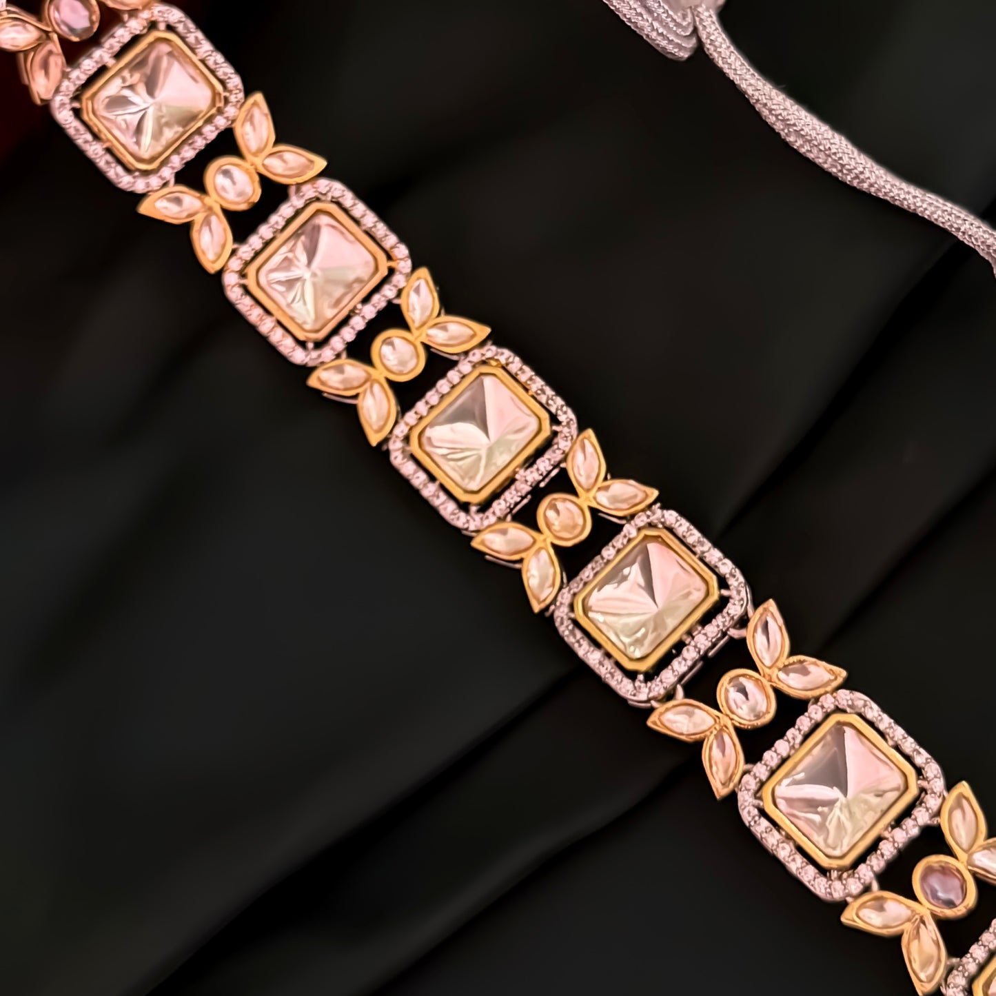 Soma Square Uncut AD Polki Choker Necklace Set