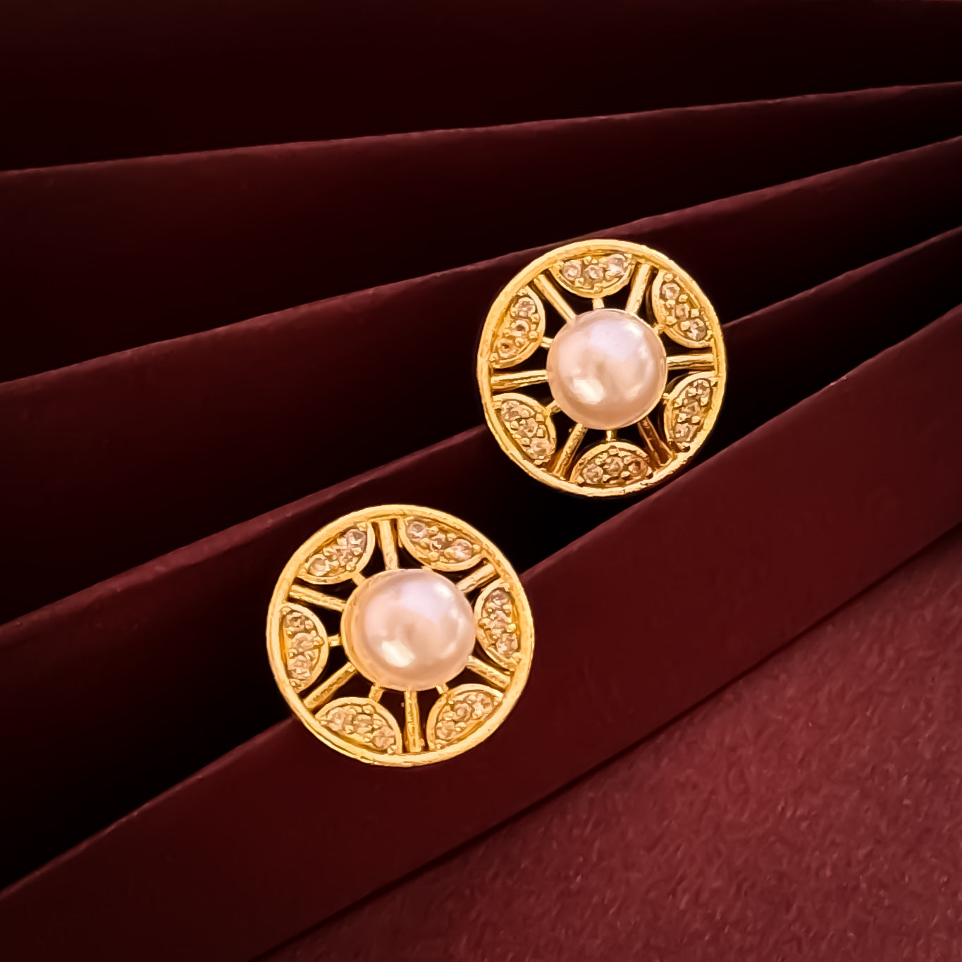 Faith American Diamond Golden Stud Earrings