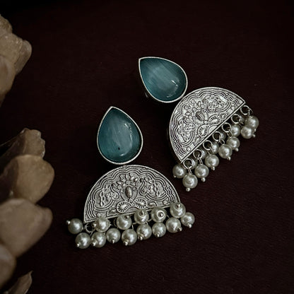 Monalisa SLA Brass Chandbali Earrings - Firoza
