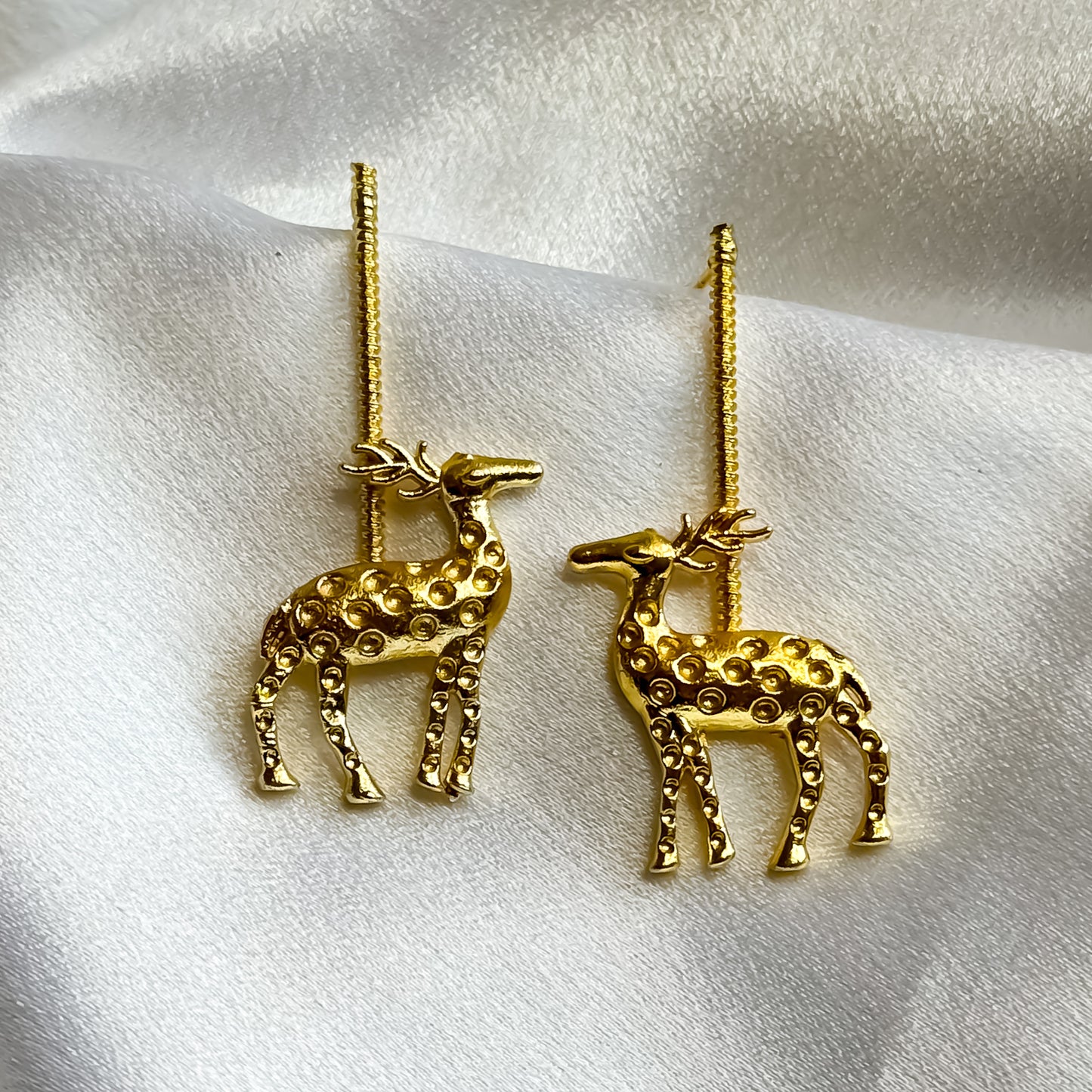 Dainty Deer Handcrafted Brass Earrings