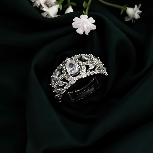 Mary American Diamond Adjustable Ring
