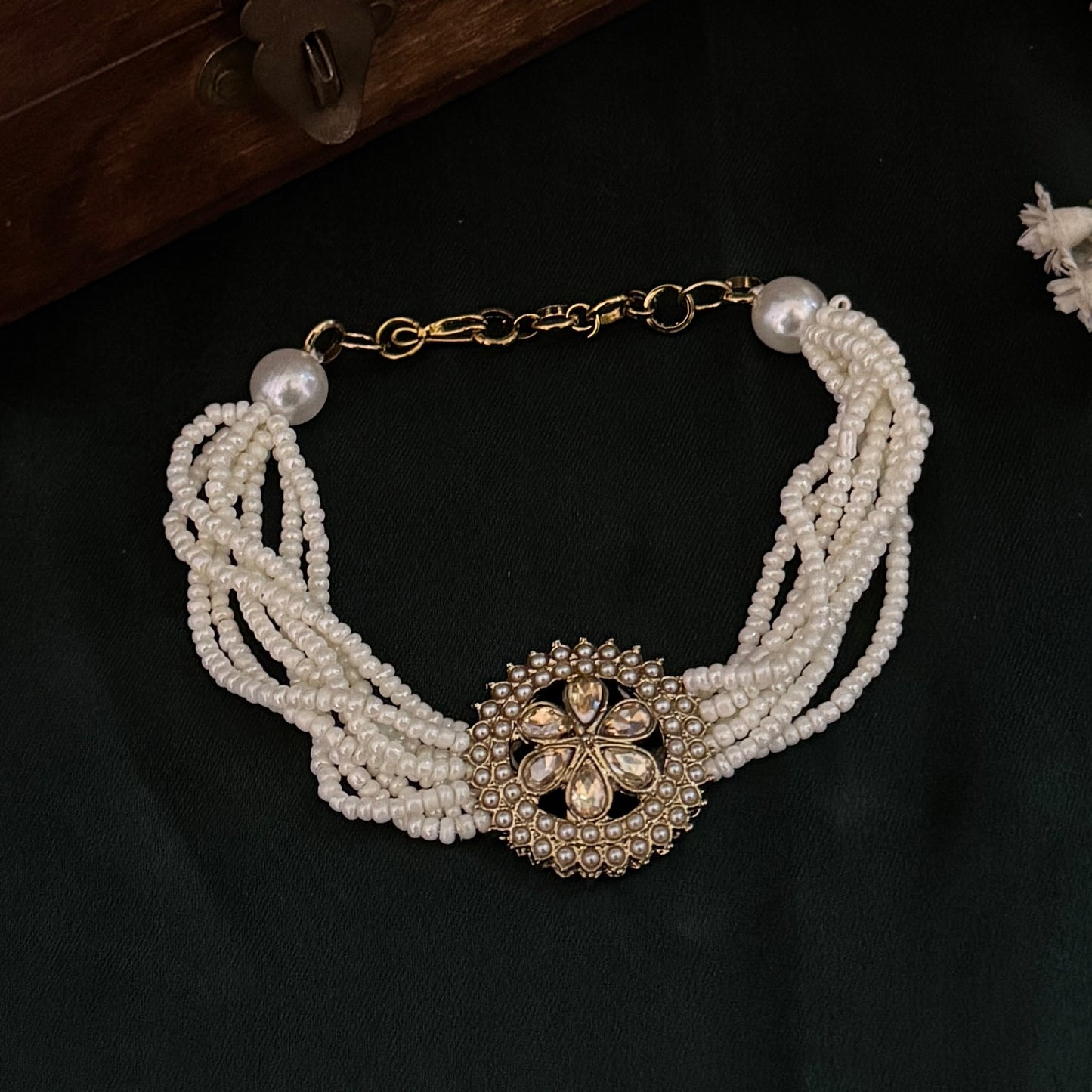 Sejal Jadau Adjustable Bracelet - Golden